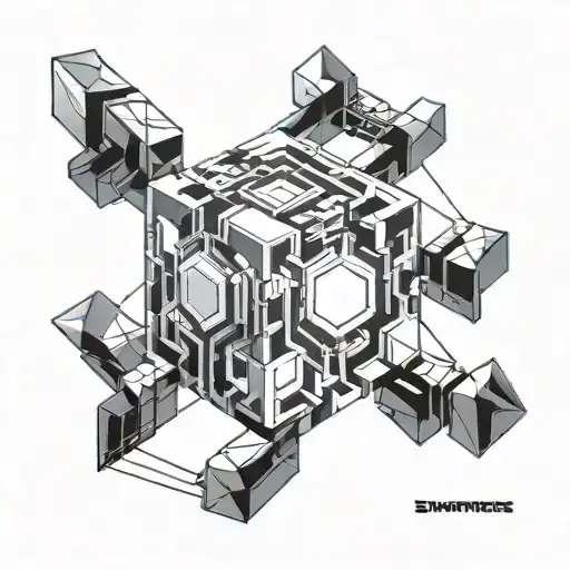 Subtronics tesseract cube tattoo design idea