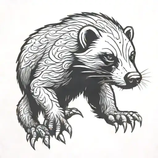 honey badger tattoo design idea