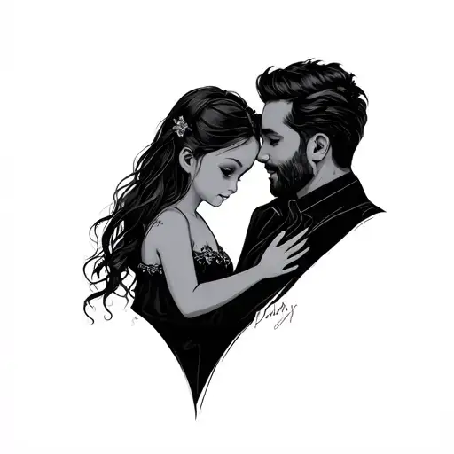 Daddy Daughter tattoo design idea