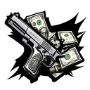 guns money drugs tattoo design idea
