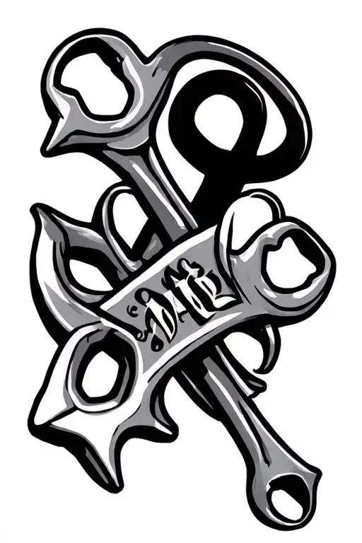 in memory of tattoo with wrenches and the celtic symbol for family or strength  tattoo design idea
