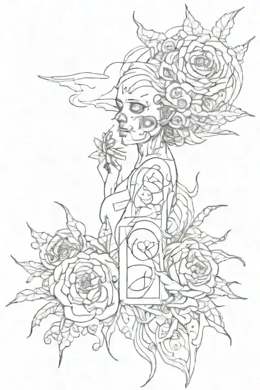 Visualize the text in the tattoo My god is a sin My enemy is nerves tattoo design idea