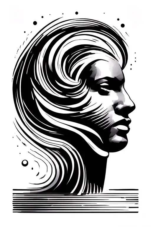 sound waves flowing symbolizing overcoming difficulties and being a special person not like others tattoo design idea