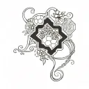 honeycomb and vine intertwined tattoo design idea