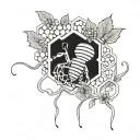 honeycomb and vine intertwined tattoo design idea