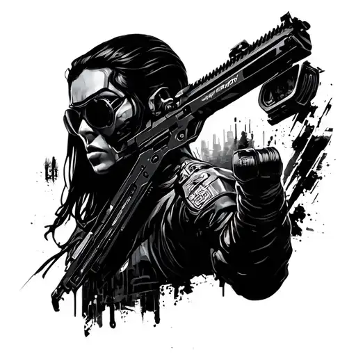 Cyberpunk 2077 tattoo design idea