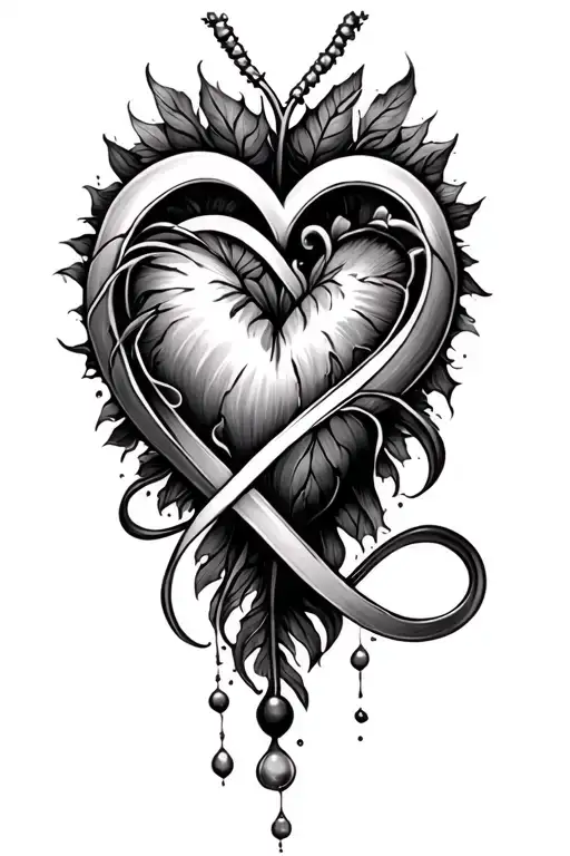 eternity heart infinity symbol intertwined tattoo design idea