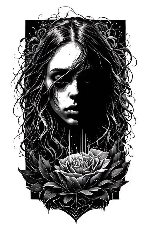 Depression depicted tattoo design idea