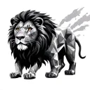 A lion made by polygons tattoo design idea