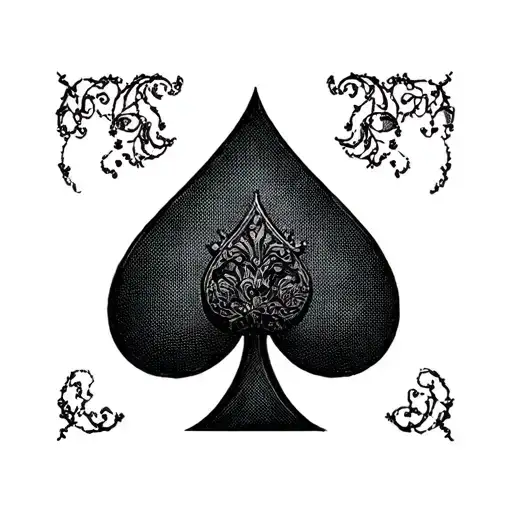 spade blacked bnwo slut BBC only tattoo design idea