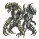 xenomorph vs predator tattoo design idea