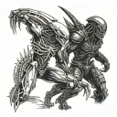 xenomorph vs predator tattoo design idea