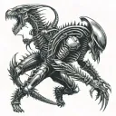 xenomorph vs predator tattoo design idea