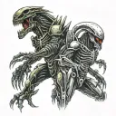 xenomorph vs predator tattoo design idea