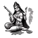 too many questions only one answer KRISHNA FLUTE WITH tattoo design idea