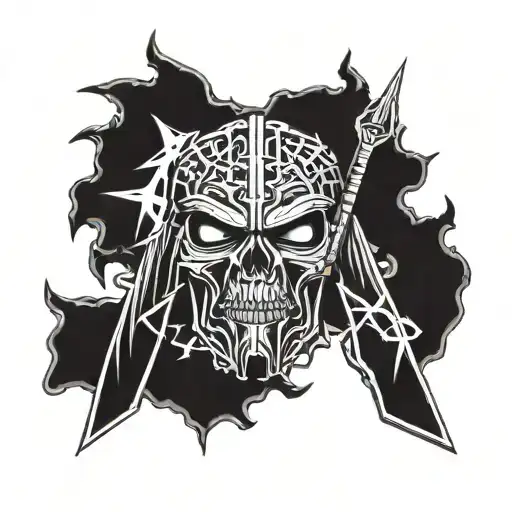 rock bands, black Sabbath, Metallica, Iron Maiden tattoo design idea