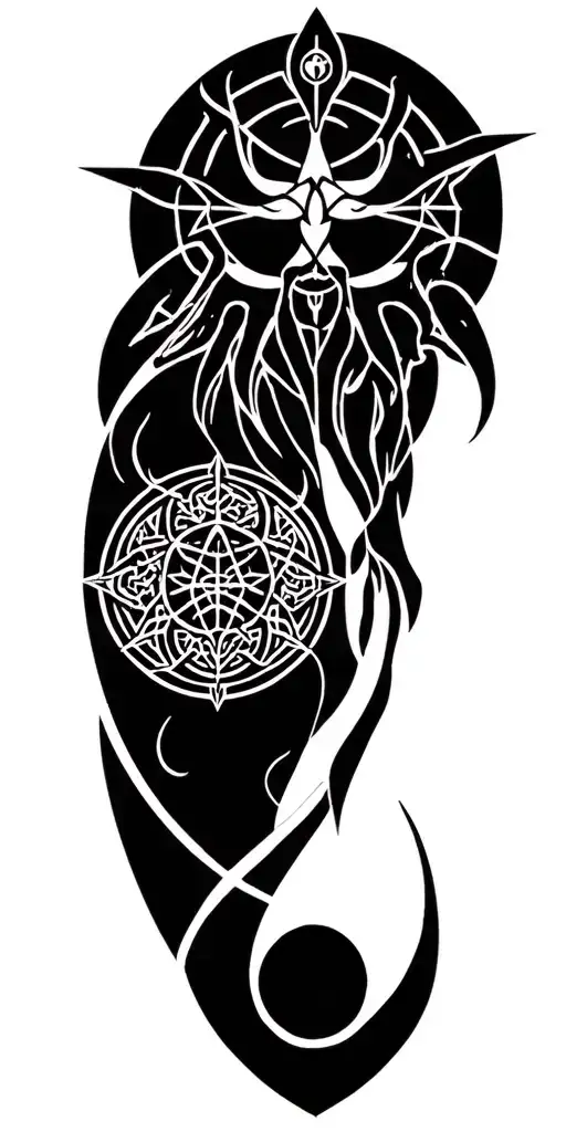 Cthulhu Symbols, the Elder Sign, Lovecraftian, Necromomicon Sigil, Eldritch Horror tattoo design idea