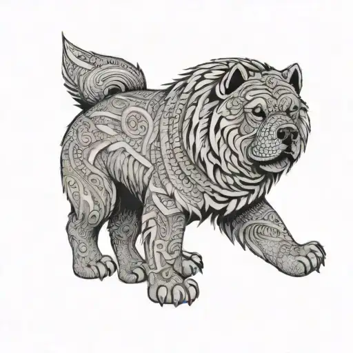chow chow maori tattoo design idea
