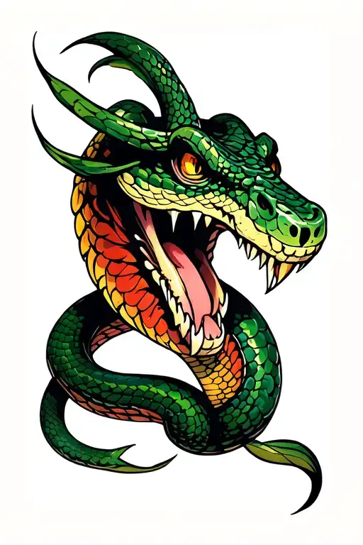 snake head tattoo design idea