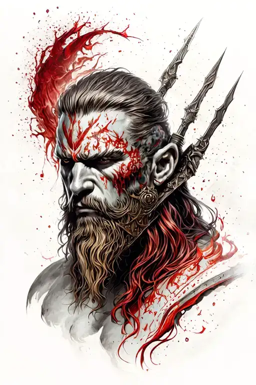 ares god of war tattoo design idea
