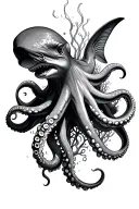 underwater, octopus, coral, kelp, lemon shark, fish tattoo design idea