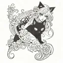 black cat tattoo design idea