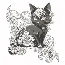 black cat tattoo design idea
