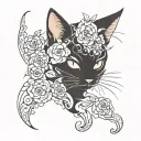 black cat tattoo design idea