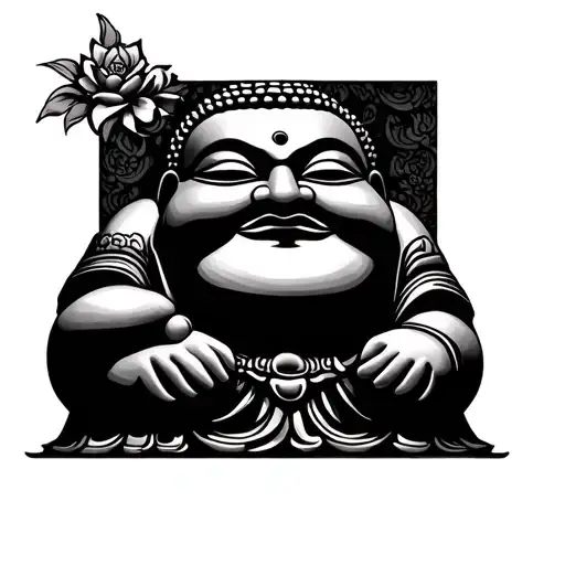 Fat Buddha tattoo design idea