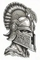 gladiator helmet tattoo design idea