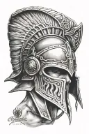gladiator helmet tattoo design idea