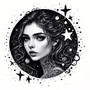Coverup Stars and Dots tattoo design idea