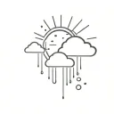 sun and rain cloud tattoo design idea