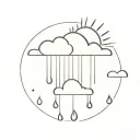 sun and rain cloud tattoo design idea