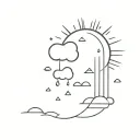 sun and rain cloud tattoo design idea
