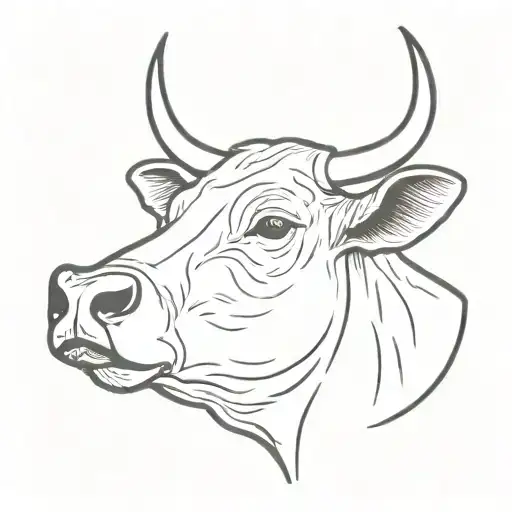 head of bramand cattle tattoo design idea