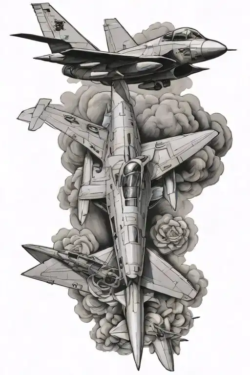 fighter jet plane tattoo design idea