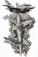fighter jet plane tattoo design idea