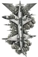 fighter jet plane tattoo design idea