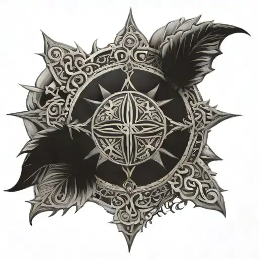 Templar mandala and cross tattoo tattoo design idea