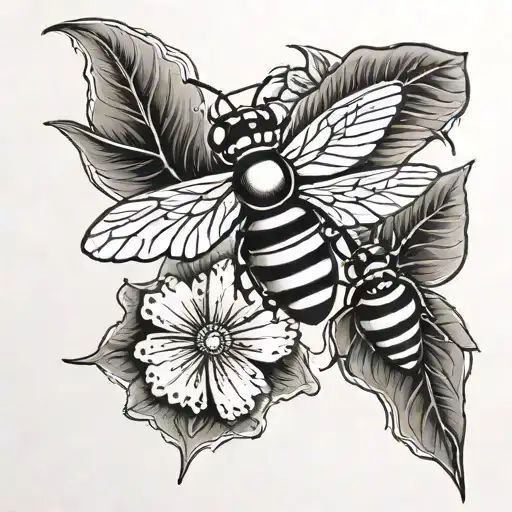 under breast ladybug, bee, and hummingbird tattoo design idea