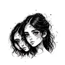 do the evolution girl face tattoo design idea