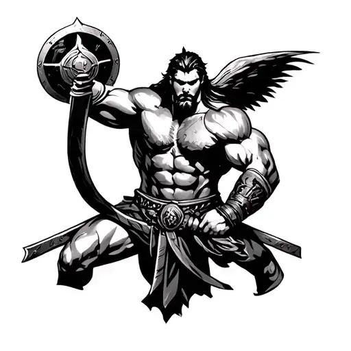 Spartacus im Kampf Thor mit tattoo design idea