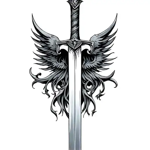 sword of damocles tattoo design idea