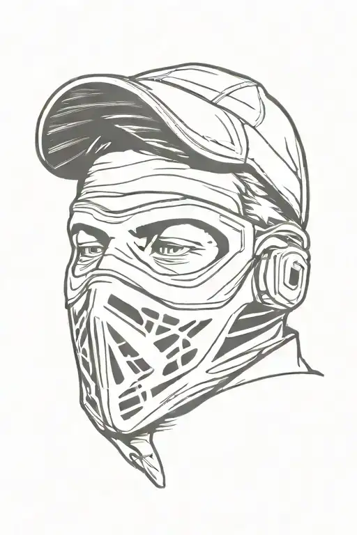 ski mask tattoo design idea