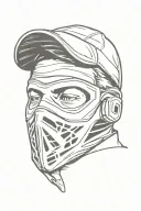 ski mask tattoo design idea