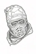 ski mask tattoo design idea