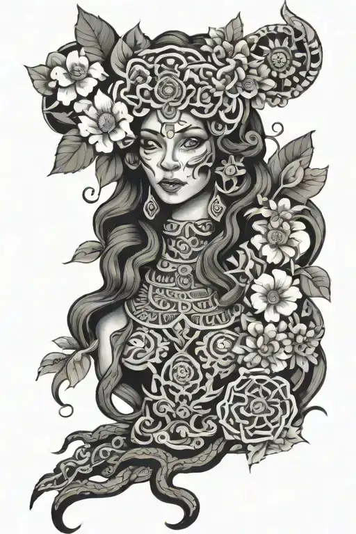 mother ayahuasca tattoo design idea