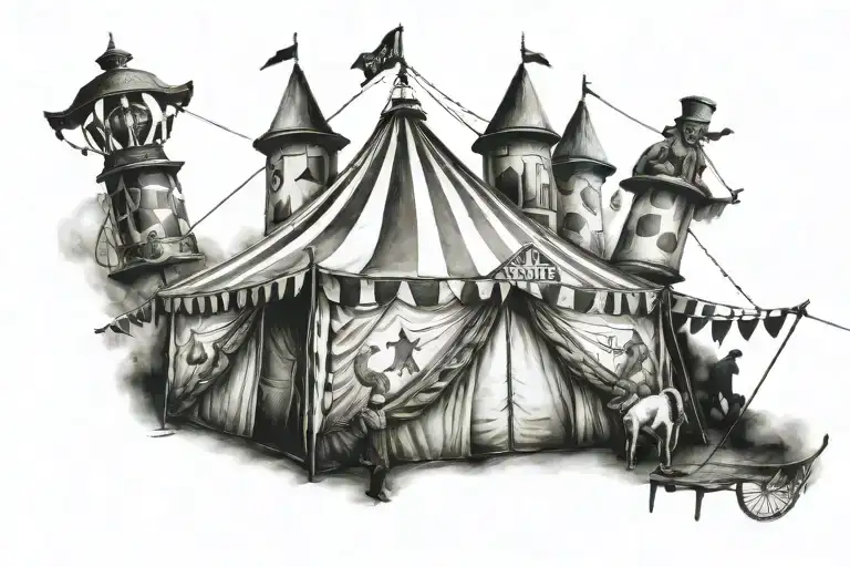 circus tent crazy tattoo design idea