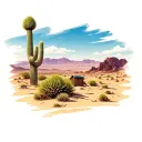 desert scene tattoo design idea